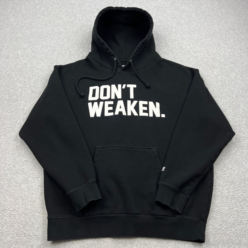 Rogue Don't Weaken Hoodie Mens Large Black Graphic Fitness Pullover Sweatshirt